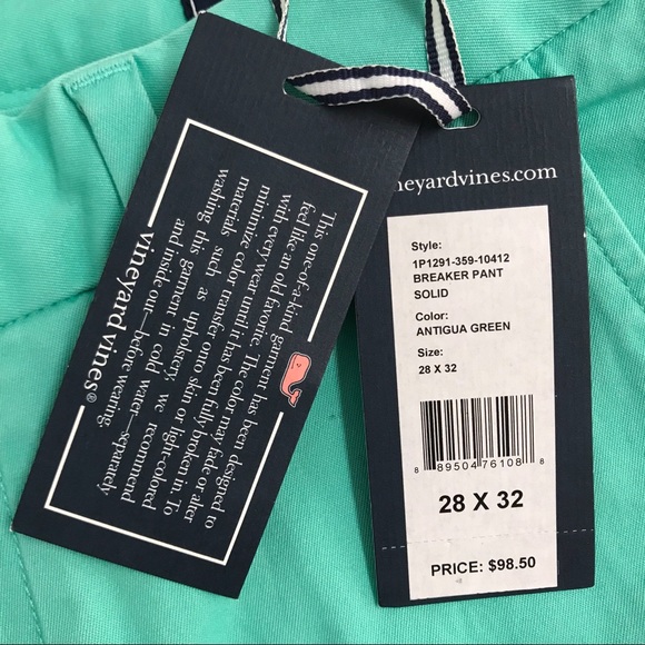 Vineyard Vines Green Breaker Pants Mens Size 28x32 - Picture 5 of 8